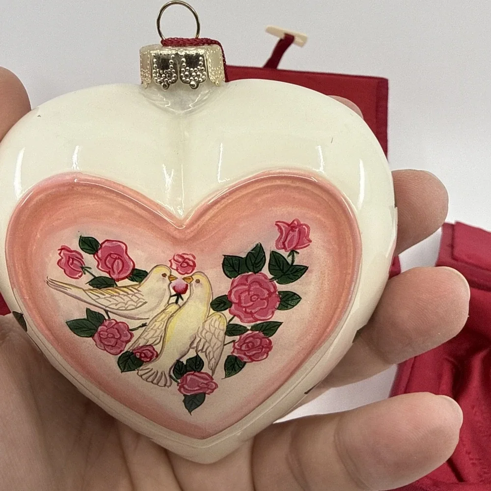 Vtg‎ Y2K Figi Christmas Inside Art Ornament W/ Box Lot Of 3 Bulb Heart Chicago